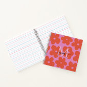 Helles Retro-Blumen-Monogramm-Notizbuch Notizblock (Innenseite)
