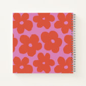 Helles Retro-Blumen-Monogramm-Notizbuch Notizblock (Rückseite)