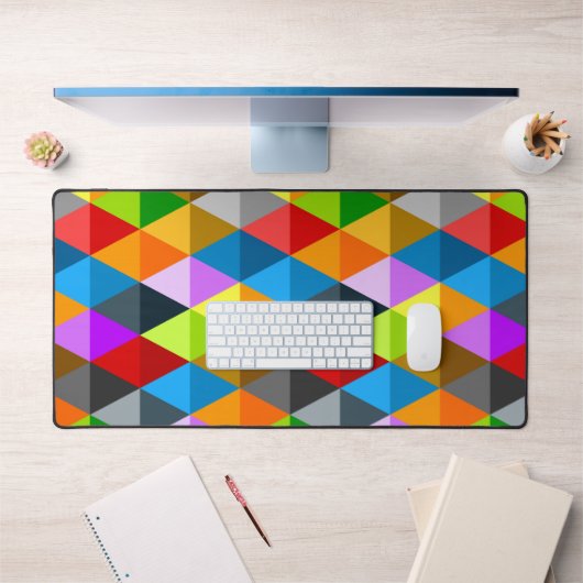 Helles Retro-farbiges Dreiecksmuster Schreibtischunterlage (Büro 1)