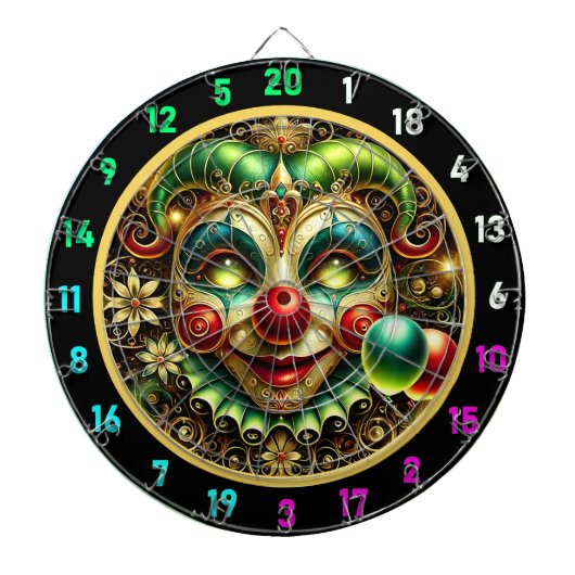 Helles Retro Neon Dartboard für Game Rooms Dartscheibe (vorne)