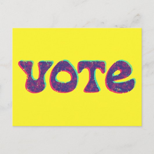 Helles Retro-Style-STIMMSlogan Custom Postkarte (Vorderseite)