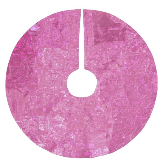 Helles Rosa abstraktes Mosaik Glanz Polyester Weihnachtsbaumdecke (Vorderseite)