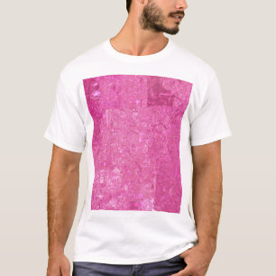 Helles Rosa abstraktes Mosaik Glanz T-Shirt