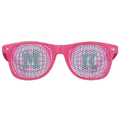 Helles Rosa/Aqua X Muster Globe Design mit Monogra Sonnenbrille (Vorderseite)