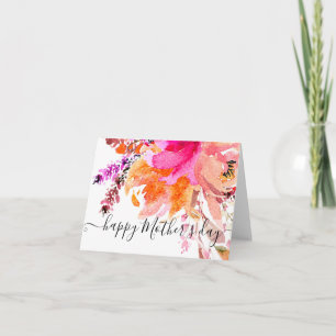 Helles rosa Aquarell-Blumenmuster Karte