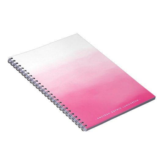 Helles rosa Aquarell Ombre Notizbuch Notizblock (Rechte Seite)