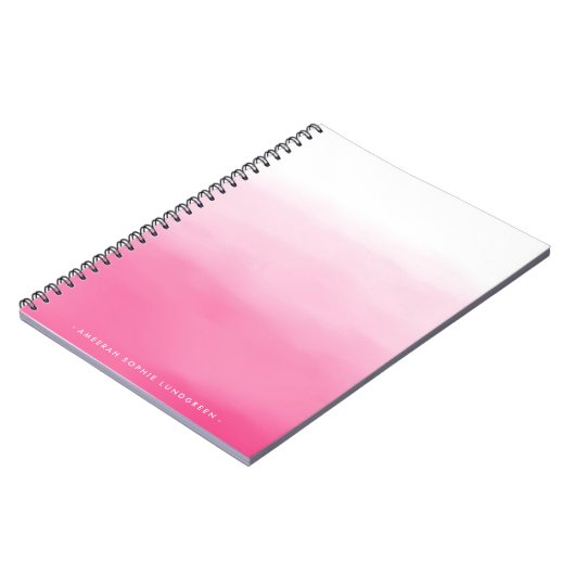 Helles rosa Aquarell Ombre Notizbuch Notizblock (Linke Seite)