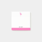 Helles Rosa auf weißem Flamingo und Grenze mit dem Post-it Klebezettel (Vorderseite)