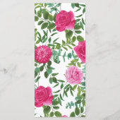 Helles rosa Blumenmenü Menükarte (Rückseite)