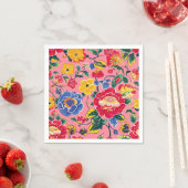Helles Rosa Chinoiserie-Blumenmuster Serviette (Beispiel)