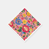 Helles Rosa Chinoiserie-Blumenmuster Serviette (Ecke)