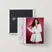 Helles Rosa Eis-Pageant-Schärpe Button Pin (Vorne & Hinten)