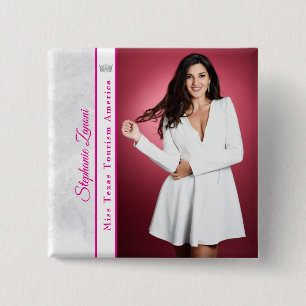 Helles Rosa Eis-Pageant-Schärpe Button Pin