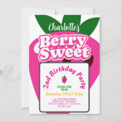Helles Rosa Erdbeere Berry Süße Geburtstag Einladung (Vorderseite)