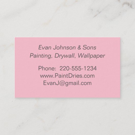 Helles rosa Farbbeispiel Visitenkarte (Rückseite)