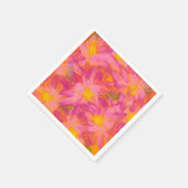 Helles Rosa Florals auf orangefarbenem Hintergrund Serviette (Ecke)