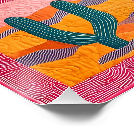 Helles, rosa Gerahmtes Wüstengitter - farbenfroh Poster (Ecke)