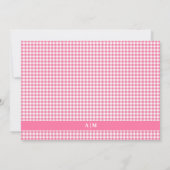 Helles Rosa-Gingham-Karo personalisiert Mitteilungskarte (Rückseite)