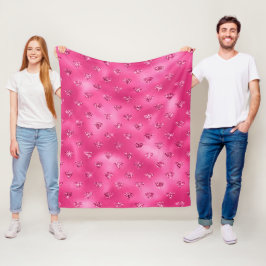 Helles rosa Glam Funkelnd Diamantmuster Fleecedecke