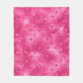 Helles rosa Glam Funkelnd Diamantmuster Fleecedecke (Vorderseite)