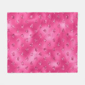 Helles rosa Glam Funkelnd Diamantmuster Fleecedecke (Vorderseite (Horizontal))