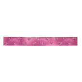 Helles rosa Glam Funkelnd Diamantmuster Satinband (Vorderseite)