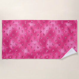 Helles rosa Glam Funkelnd Diamantmuster Strandtuch