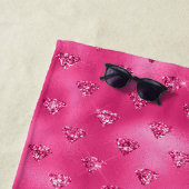 Helles rosa Glam Funkelnd Diamantmuster Strandtuch (Beispiel)