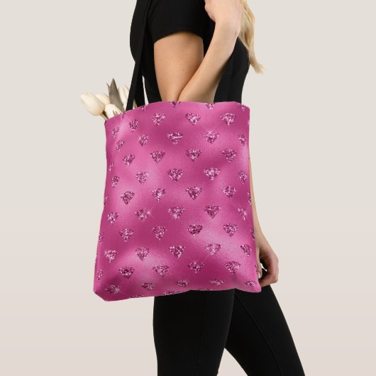 Helles rosa Glam Funkelnd Diamantmuster Tasche (Von Nahem)