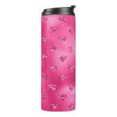 Helles rosa Glam Funkelnd Diamantmuster Thermosbecher (Nach links gedreht)