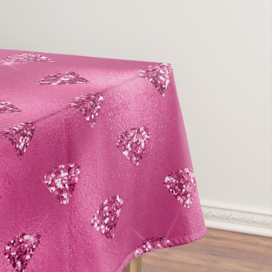 Helles rosa Glam Funkelnd Diamantmuster Tischdecke (Beispiel)