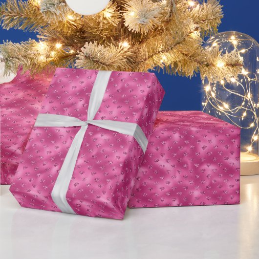 Helles Rosa Glam Funkelnde Diamanten Geschenkpapier (Feiertage)