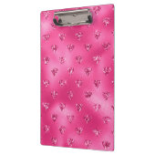 Helles Rosa Glam Funkelnde Diamanten Klemmbrett (Links)