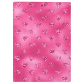 Helles Rosa Glam Funkelnde Diamanten Klemmbrett (Rückseite)