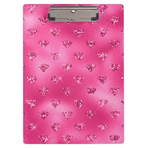 Helles Rosa Glam Funkelnde Diamanten Klemmbrett