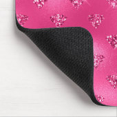 Helles Rosa Glam Funkelnde Diamanten Mousepad (Ecke)