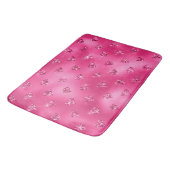 Helles Rosa Glamour Funkelnde Diamanten Muster Badematte (Schrägansicht)
