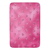 Helles Rosa Glamour Funkelnde Diamanten Muster Badematte (Vorderseite Vertikal)