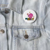 Helles Rosa Herr Messy | Funkelnde Sterne Button (Beispiel)