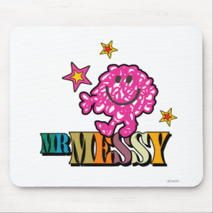 Helles Rosa Herr Messy Funkelnde Sterne Mousepad