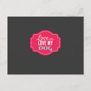 Helles Rosa Hundezitat in dekorativer Typografie Postkarte