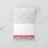 Helles rosa Hydrangea-Monogramm-Weckglas danken Dankeskarte (Innenseite)