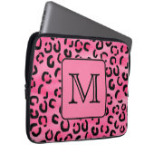 Helles rosa Leopard-Druck-Gewohnheits-Monogramm Laptopschutzhülle (Vorne Rechts)