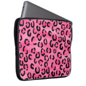 Helles rosa Leopard-Druck-Muster Laptopschutzhülle (Vorne Rechts)
