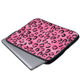 Helles rosa Leopard-Druck-Muster Laptopschutzhülle (Vorne Knopf)