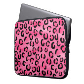 Helles rosa Leopard-Druck-Muster Laptopschutzhülle (Vorderseite Links)