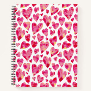 Helles Rosa Liebesherz-Muster Notizblock