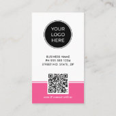 Helles Rosa Logo QR-Code Foto Professional Visitenkarte (Rückseite)