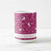 Helles rosa Mauve Winter White Bird Blumenmuster Kaffeetasse (Mittel)