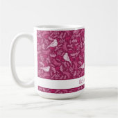 Helles rosa Mauve Winter White Bird Blumenmuster Kaffeetasse (Links)